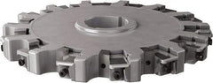 Seco - Arbor Hole Connection, 0.63" Cutting Width, 3.413" Depth of Cut, 10" Cutter Diam, 2" Hole Diam, 14 Tooth Indexable Slotting Cutter - 335.25 Toolholder, XNHQ, LNHQ Insert, Right Hand Cutting Direction - Eagle Tool & Supply