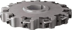 Seco - Arbor Hole Connection, 0.63" Cutting Width, 2.492" Depth of Cut, 200mm Cutter Diam, 1.9685" Hole Diam, 12 Tooth Indexable Slotting Cutter - 335.25 Toolholder, XNHQ, LNHQ Insert, Right Hand Cutting Direction - Eagle Tool & Supply