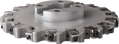 Seco - Shell Mount Connection, 1.26" Cutting Width, 3.402" Depth of Cut, 12" Cutter Diam, 2-1/2" Hole Diam, 9 Tooth Indexable Slotting Cutter - R335.25 Toolholder, XNHQ, LNHQ Insert, Right Hand Cutting Direction - Eagle Tool & Supply