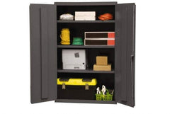 Durham - 3 Shelf Locking Storage Cabinet - Steel, 36" Wide x 18" Deep x 60" High, Gray - Eagle Tool & Supply