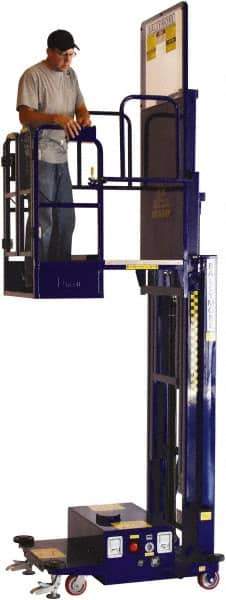Ballymore - 650 Lb Capacity, 186" Lift Height, Battery Operated Power Stocker Lift with Safety Sensor - 186" Lift Height, Battery Operated - Eagle Tool & Supply