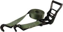 Erickson Manufacturing - 25' Long x 2" Wide, 10,000 Lb Basket Capacity, Polyester & Steel Web Sling - Green - Eagle Tool & Supply