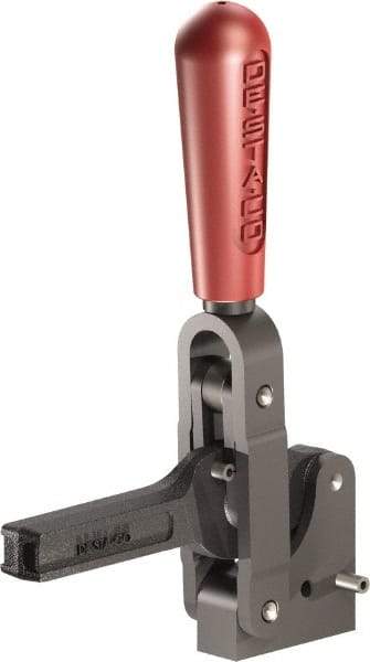 De-Sta-Co - 1,601 Lb Holding Capacity, Vertical Handle, Manual Hold Down Toggle Clamp - 71° Handle Movement, 132° Bar Opening, Solid Bar, Solid Base, Oxide Finish, Forged Alloy Steel - Eagle Tool & Supply