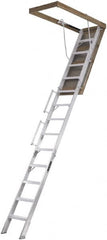 Louisville - 5.3' High, Type IAA Rating, Aluminum Attic Ladder - Eagle Tool & Supply