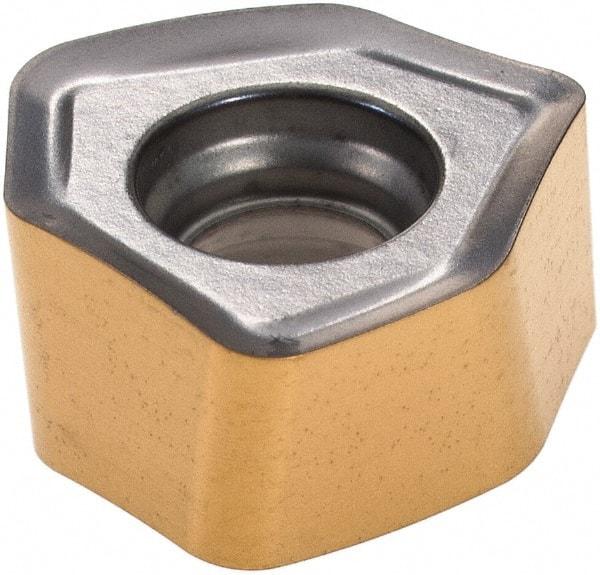Iscar - H600 WXCU070515 HP Grade IC830 Carbide Milling Insert - TiAlN/TiN Finish, 0.2323" Thick, 0.4386" Inscribed Circle, 1.5mm Corner Radius - Eagle Tool & Supply