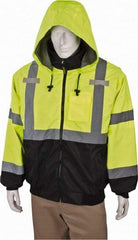 OccuNomix - Size L Cold Weather & High Visibility Jacket - High Visbility Yellow, Polyester, Zipper Closure - Eagle Tool & Supply