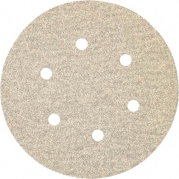 Porter-Cable - 6" Diam, 100 Grit Zirconia Alumina Adhesive PSA Disc - Fine Grade, Tan, C Weighted Backing, Flexible, 13,000 Max RPM - Eagle Tool & Supply