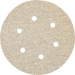 Porter-Cable - 6" Diam, 100 Grit Zirconia Alumina Adhesive PSA Disc - Fine Grade, Tan, C Weighted Backing, Flexible, 13,000 Max RPM - Eagle Tool & Supply