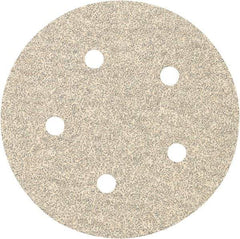 Porter-Cable - 5" Diam, 100 Grit Zirconia Alumina Adhesive PSA Disc - Fine Grade, Tan, C Weighted Backing, Flexible, 13,000 Max RPM - Eagle Tool & Supply