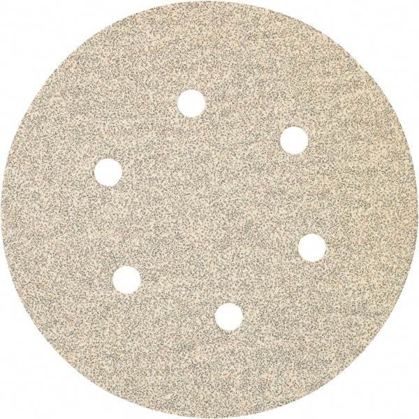 Porter-Cable - 6" Diam, 40 Grit Zirconia Alumina Adhesive PSA Disc - Coarse Grade, Tan, C Weighted Backing, Flexible, 13,000 Max RPM - Eagle Tool & Supply