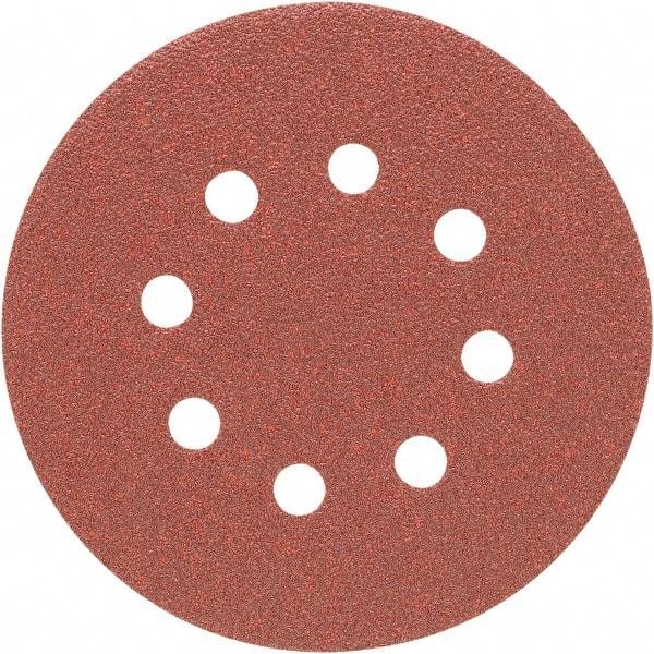 Porter-Cable - 5" Diam, 120 Grit Zirconia Alumina Adhesive PSA Disc - Fine Grade, Tan, C Weighted Backing, Flexible, 13,000 Max RPM - Eagle Tool & Supply
