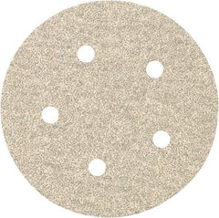 Porter-Cable - 5" Diam, 40 Grit Zirconia Alumina Adhesive PSA Disc - Coarse Grade, Tan, C Weighted Backing, Flexible, 13,000 Max RPM - Eagle Tool & Supply