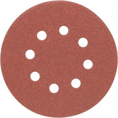 Porter-Cable - 5" Diam, 220 Grit Zirconia Alumina Adhesive PSA Disc - Very Fine Grade, Tan, C Weighted Backing, Flexible, 13,000 Max RPM - Eagle Tool & Supply