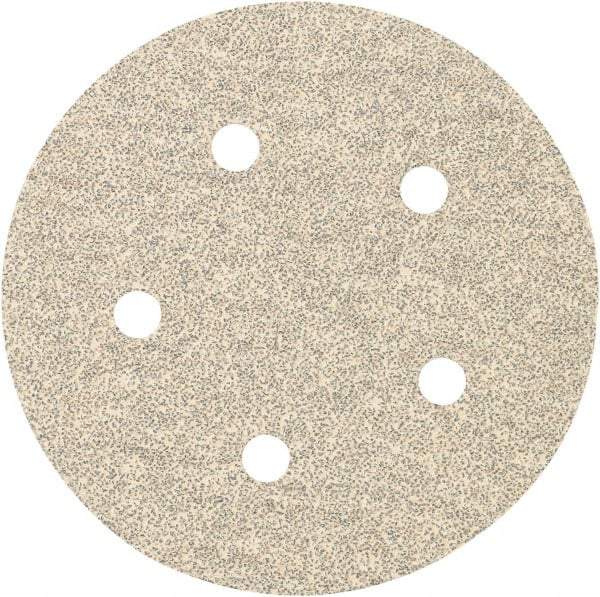 Porter-Cable - 5" Diam, 220 Grit Zirconia Alumina Adhesive PSA Disc - Very Fine Grade, Tan, C Weighted Backing, Flexible, 13,000 Max RPM - Eagle Tool & Supply