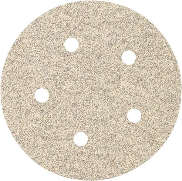 Porter-Cable - 5" Diam, 80 Grit Zirconia Alumina Adhesive PSA Disc - Medium Grade, Tan, C Weighted Backing, Flexible, 13,000 Max RPM - Eagle Tool & Supply