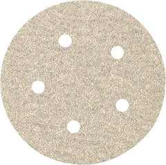 Porter-Cable - 5" Diam, 80 Grit Zirconia Alumina Adhesive PSA Disc - Medium Grade, Tan, C Weighted Backing, Flexible, 13,000 Max RPM - Eagle Tool & Supply