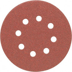 Porter-Cable - 5" Diam, 60 Grit Zirconia Alumina Adhesive PSA Disc - Medium Grade, Tan, C Weighted Backing, Flexible, 13,000 Max RPM - Eagle Tool & Supply