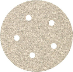 Porter-Cable - 5" Diam, 60 Grit Zirconia Alumina Adhesive PSA Disc - Medium Grade, Tan, C Weighted Backing, Flexible, 13,000 Max RPM - Eagle Tool & Supply