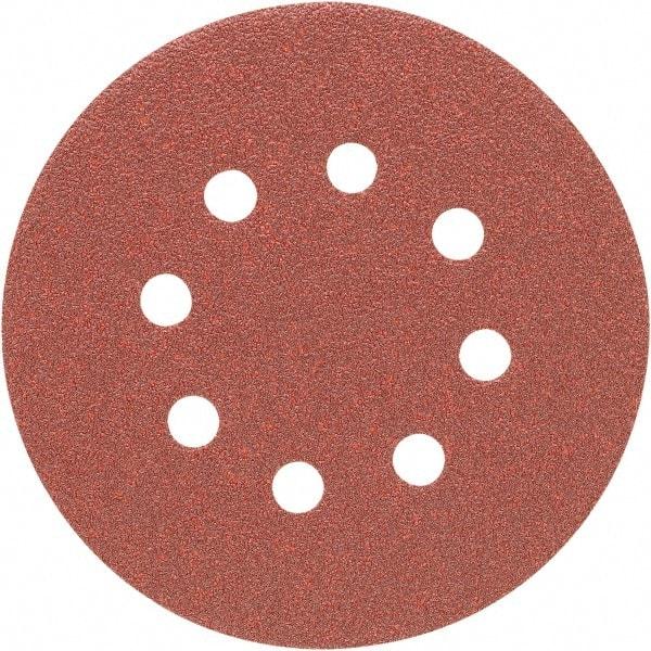 Porter-Cable - 5" Diam, 40 Grit Zirconia Alumina Adhesive PSA Disc - Coarse Grade, Tan, C Weighted Backing, Flexible, 13,000 Max RPM - Eagle Tool & Supply