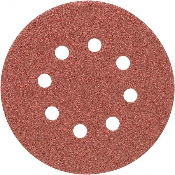 Porter-Cable - 5" Diam, 180 Grit Aluminum Oxide Adhesive PSA Disc - Very Fine Grade, Tan, C Weighted Backing, Flexible, 13,000 Max RPM - Eagle Tool & Supply
