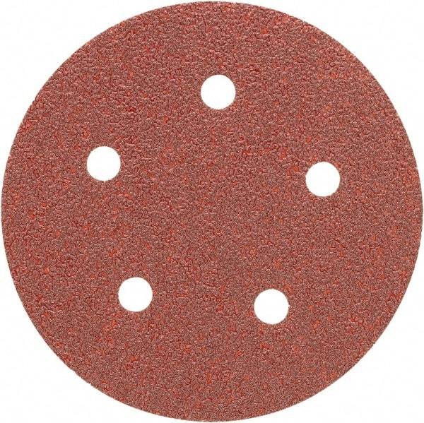Porter-Cable - 5" Diam, 80 Grit Aluminum Oxide Adhesive PSA Disc - Medium Grade, Tan, C Weighted Backing, Flexible, 13,000 Max RPM - Eagle Tool & Supply