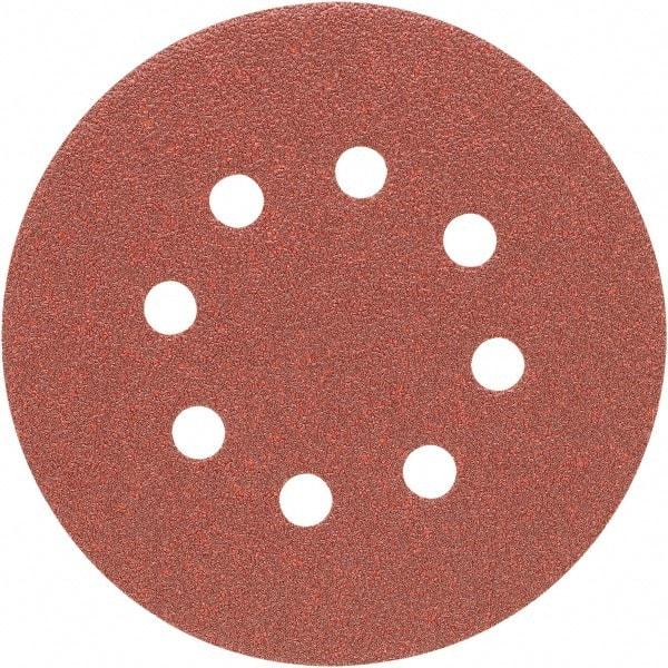 Porter-Cable - 5" Diam, 40 Grit Aluminum Oxide Adhesive PSA Disc - Coarse Grade, Tan, C Weighted Backing, Flexible, 13,000 Max RPM - Eagle Tool & Supply