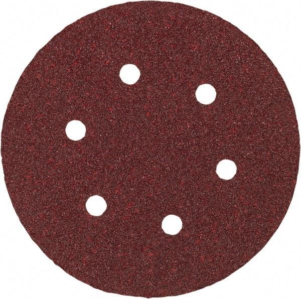 Porter-Cable - 6" Diam, 100 Grit Aluminum Oxide Adhesive PSA Disc - Fine Grade, Tan, C Weighted Backing, Flexible, 13,000 Max RPM - Eagle Tool & Supply