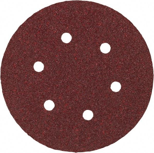 Porter-Cable - 6" Diam, 220 Grit Aluminum Oxide Adhesive PSA Disc - Very Fine Grade, Tan, C Weighted Backing, Flexible, 13,000 Max RPM - Eagle Tool & Supply