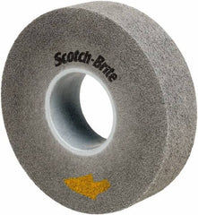 3M - 8" Diam, 2" Face Width, 3" Center Hole, Fine Grade, Silicon Carbide Deburring Wheel - Convolute, Soft Density 9 Grade, 4,500 RPM - Eagle Tool & Supply