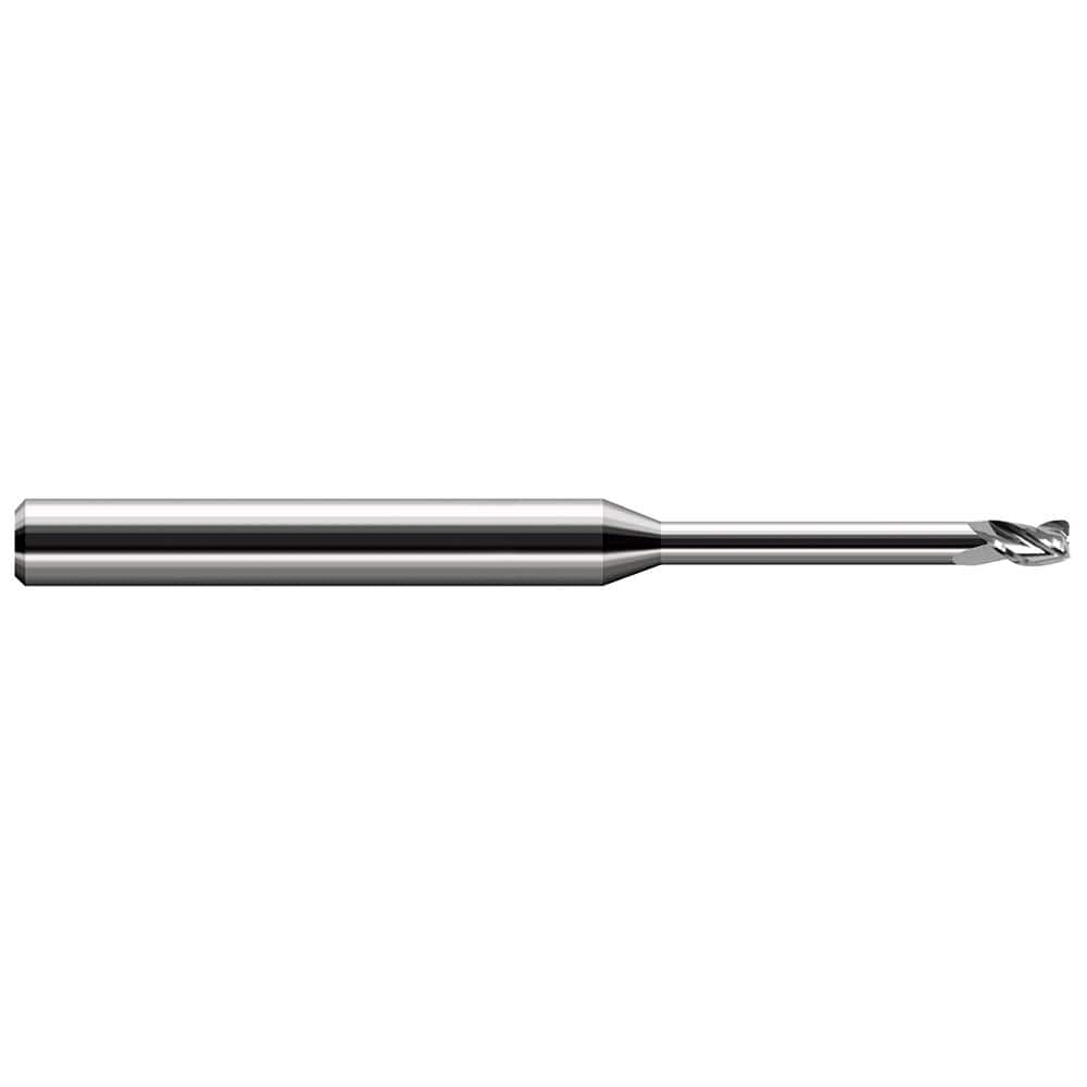 Corner Radius End Mill: 1/8″ Dia, 3/16″ LOC, 0.008″ Radius, 3 Flutes, Solid Carbide 2-1/2″ OAL, 1/8″ Shank Dia, 30 ° Helix, Bright/Uncoated, Corner Radius End