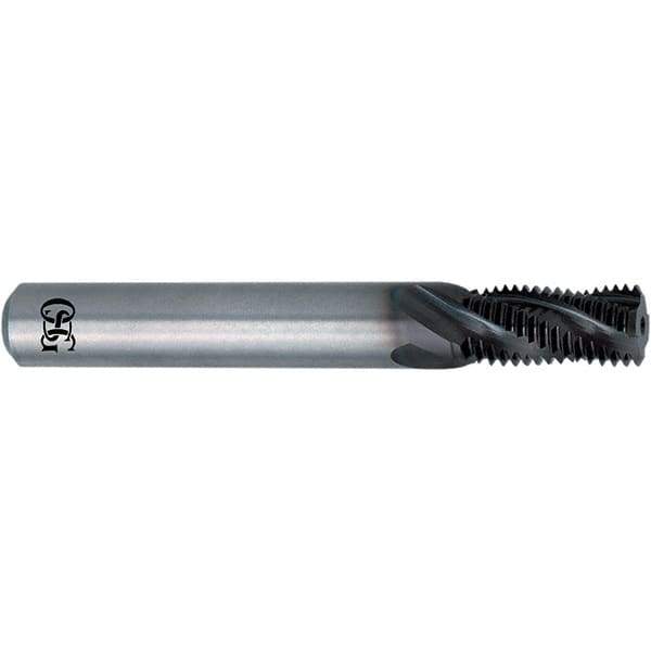 OSG - 3/8-24 UNF, 0.3" Cutting Diam, 4 Flute, Solid Carbide Helical Flute Thread Mill - External Thread, 0.582" LOC, 3" OAL, 5/16" Shank Diam - Eagle Tool & Supply