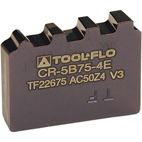 Tool-Flo - CR Grade AC50F, External API Buttress Threading Insert - 5 TPI Ext Pitch, AlTiN Finish, Carbide - Eagle Tool & Supply
