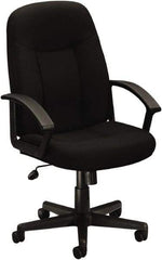 Basyx - 44" High Executive High Back Swivel Tilt Chair - 26" Wide x 33-1/2" Deep, 100% Polyester Seat, Black - Eagle Tool & Supply