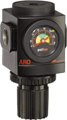 ARO/Ingersoll-Rand - 3/8 NPT Port, 179 CFM, Aluminum Standard Regulator - 0 to 140 psi Range, 250 Max psi Supply Pressure, 1/8" Gauge Port Thread, 3.15" Wide x 5.472" High - Eagle Tool & Supply