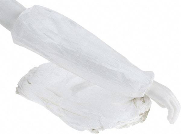 Dupont - Size Universal, White Tyvek Disposable Sleeve - 18" Long Sleeve, Elastic Opening at Both Ends - Eagle Tool & Supply