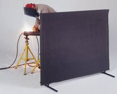 Singer Safety - 8 Ft. Wide x 6 Ft. High, 14 mil Thick Transparent Vinyl Portable Welding Screen Kit - Gray - Eagle Tool & Supply