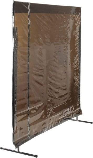 Singer Safety - 6 Ft. Wide x 6 Ft. High, 14 mil Thick Transparent Vinyl Portable Welding Screen Kit - Gray - Eagle Tool & Supply