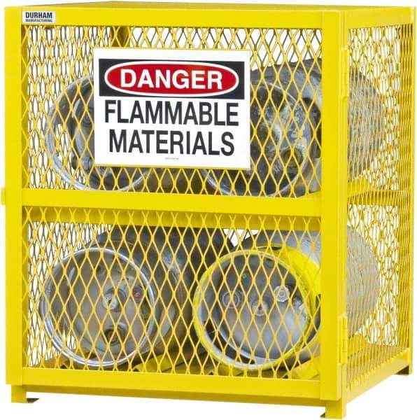 Durham - 1 Shelf Gas Cylinder Storage Cabinet - Steel, 30" Wide x 30" Deep x 35" High - Eagle Tool & Supply