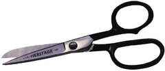 Heritage Cutlery - 5" LOC, 9-1/2" OAL Chrome Plated Standard Shears - Right Hand, Metal Straight Handle, For General Purpose Use - Eagle Tool & Supply