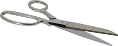 Heritage Cutlery - 4" LOC, 9" OAL Chrome Plated Standard Shears - Right Hand, Metal Bent Handle, For General Purpose Use - Eagle Tool & Supply