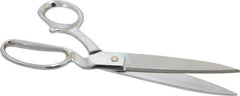 Heritage Cutlery - 4-3/4" LOC, 10" OAL Chrome Plated Standard Shears - Right Hand, Metal Bent Handle, For General Purpose Use - Eagle Tool & Supply