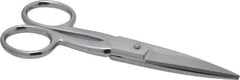 Heritage Cutlery - 2" LOC, 5-1/2" OAL Chrome Plated Double Sharp Point Scissors - Right Hand, Metal Straight Handle, For Sewing - Eagle Tool & Supply