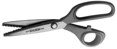 Heritage Cutlery - 2-7/8" LOC, 8-1/4" OAL Stainless Steel Standard Shears - Right Hand, Metal Bent Handle, For Pinking - Eagle Tool & Supply