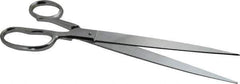 Heritage Cutlery - 7" LOC, 12" OAL Chrome Plated Standard Shears - Right Hand, Metal Straight Handle, For Paper - Eagle Tool & Supply