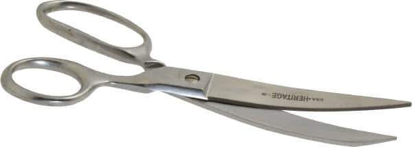 Heritage Cutlery - 3-1/2" LOC, 8" OAL Chrome Plated Standard Shears - Right Hand, Plastic Straight Handle, For Poultry Processing - Eagle Tool & Supply