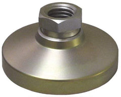 Gibraltar - 6000 Lb Capacity, 5/8-11 Thread, 1-1/4" OAL, Stainless Steel Stud, Tapped Pivotal Socket Mount Leveling Mount - 2-1/2" Base Diam, Stainless Steel Pad, 7/8" Hex - Eagle Tool & Supply