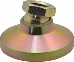 Gibraltar - 5000 Lb Capacity, 1/2-13 Thread, 1-1/8" OAL, Zinc Stud, Tapped Pivotal Socket Mount Leveling Mount - 1-7/8" Base Diam, Zinc Pad, 3/4" Hex - Eagle Tool & Supply