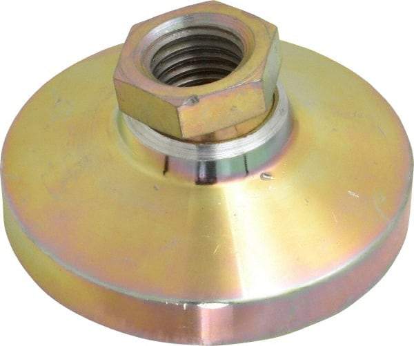 Gibraltar - 7400 Lb Capacity, 3/4-10 Thread, 1-1/2" OAL, Zinc Stud, Tapped Pivotal Socket Mount Leveling Mount - 3" Base Diam, Zinc Pad, 1-1/16" Hex - Eagle Tool & Supply