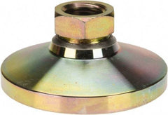 Gibraltar - 20000 Lb Capacity, 1-8 Thread, 1-7/8" OAL, Zinc Stud, Tapped Pivotal Socket Mount Leveling Mount - 4" Base Diam, Zinc Pad, 1-3/8" Hex - Eagle Tool & Supply