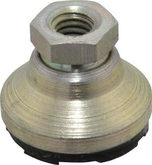 Gibraltar - 2800 Lb Capacity, 3/8-16 Thread, 7/8" OAL, Zinc Stud, Tapped Pivotal Socket Mount Leveling Mount - 1-1/4" Base Diam, Steel Pad, 5/8" Hex - Eagle Tool & Supply